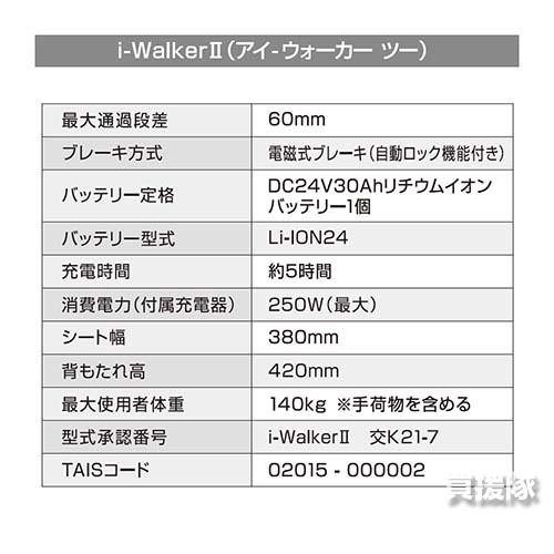 （法人限定）エスケイジャパン 電動カート i-Walker II 運転免許不要 （1年間無料保険付） SGB-002B｜truetools｜06