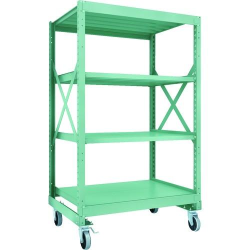 トラスコ中山 株 TRUSCO R3型ボルト式中量棚W1200XD900XH2000 4段 Φ150 ウレタンキャスター付 R3-6494-U150 期間限定 ポイント10倍