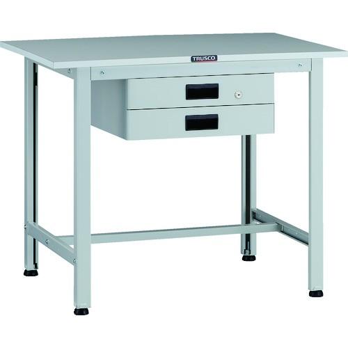 トラスコ中山 TRUSCO 軽荷重作業台 200kg AO型 900X600XH740 薄型2段引出付 ホワイト色 AOR-0960UDK2 期間限定 ポイント10倍