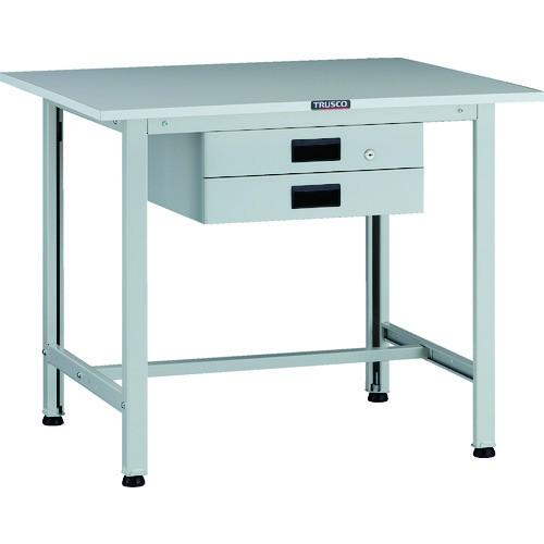 トラスコ中山 TRUSCO 軽荷重作業台 200kg AO型 900X750XH740 薄型2段引出付 ホワイト色 AOR-0975UDK2 期間限定 ポイント10倍