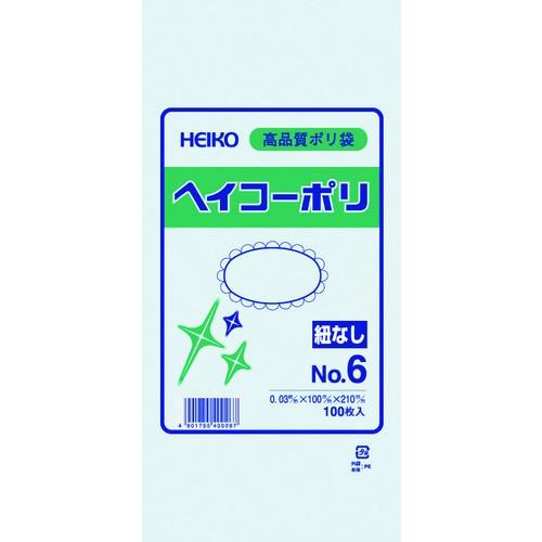 シモジマ HEIKO ポリ規格袋 ヘイコーポリ 03 No.6 紐なし 100枚入り