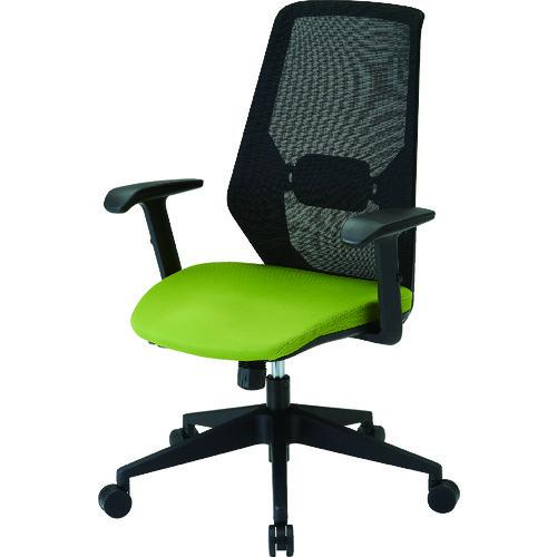 トラスコ中山 TRUSCO メッシュハイバックチェア“VIENTO” 肘付 ヤンググリーン MCH-A-YG 期間限定 ポイント10倍