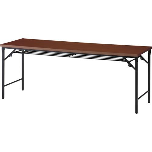 トラスコ中山 TRUSCO 折りたたみ会議テーブル 1500X450XH700 棚板付 ウォールナット TSTT-1545-WN 期間限定 ポイント10倍