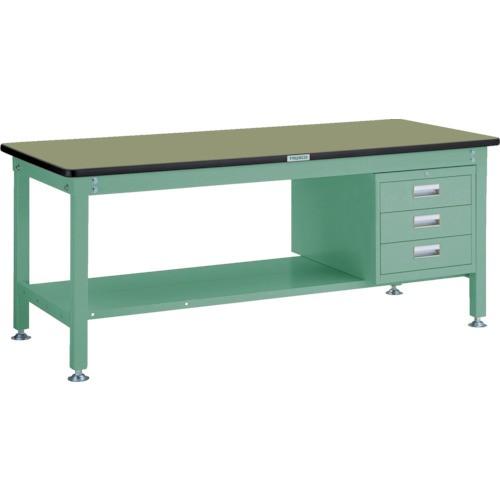 トラスコ中山 TRUSCO 中荷重作業台 1200kg HW型 1800X900XH740 3段引出付 グリーン色 緑 RHW-1809D3_GN-GN 期間限定 ポイント10倍