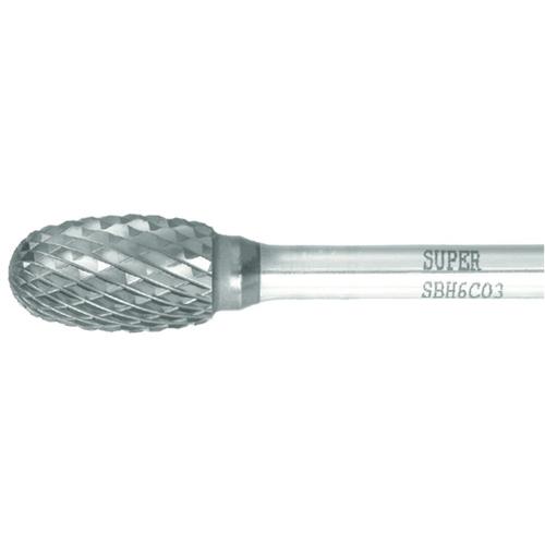 スーパー スーパー超硬バー 重切削用 ロー付タイプ 卵型 刃径:12.7mm 軸径:6.0mm SBH6C03 期間限定 ポイント10倍