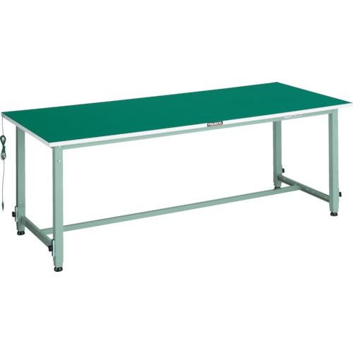 トラスコ中山 TRUSCO 軽荷重作業台高さ調節式 150kg AEM型 1800X900XH652〜952 帯電防止マット張り ホワイト色 AEM-1809D_W 期間限定 ポイント10倍