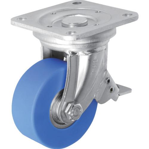 シシク 低床超重荷重用キャスター 自在ストッパー付 100径 モノマーキャスティングナイロン車輪 三価クロメート DHJB-100U-MC 期間限定 ポイント10倍