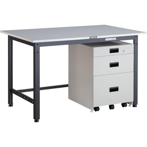 トラスコ中山 TRUSCO 軽荷重作業台 400kg LEW型 1200X750XH740 3段キャビネット付 ダークグレー色 LEWR-1200UDK111 期間限定 ポイント10倍