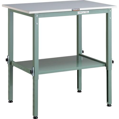 トラスコ中山 TRUSCO 軽荷重作業台高さ調節式 150kg AEM型 900X600XH650〜950 下棚2枚付 グリーン色 RAEM-0960LT2 期間限定 ポイント10倍