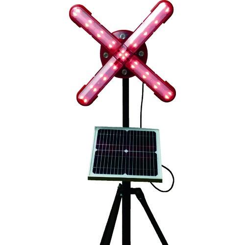 仙台銘板　警告灯　ネオクロスアロー　期間限定　ソーラー式大型回転灯　三脚付　3050850　電源セット　ポイント10倍