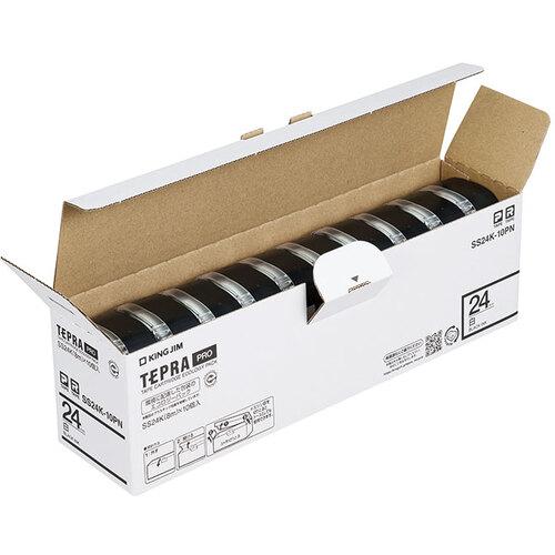 キングジム ラベルプリンタ用テープカートリッジ 「テプラ」PROテープエコパック 10個入り 白 SS24K-10PN 期間限定 ポイント10倍