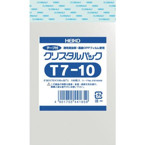 シモジマ HEIKO OPP袋 テープ付き クリスタルパック T7-10 100枚入り
