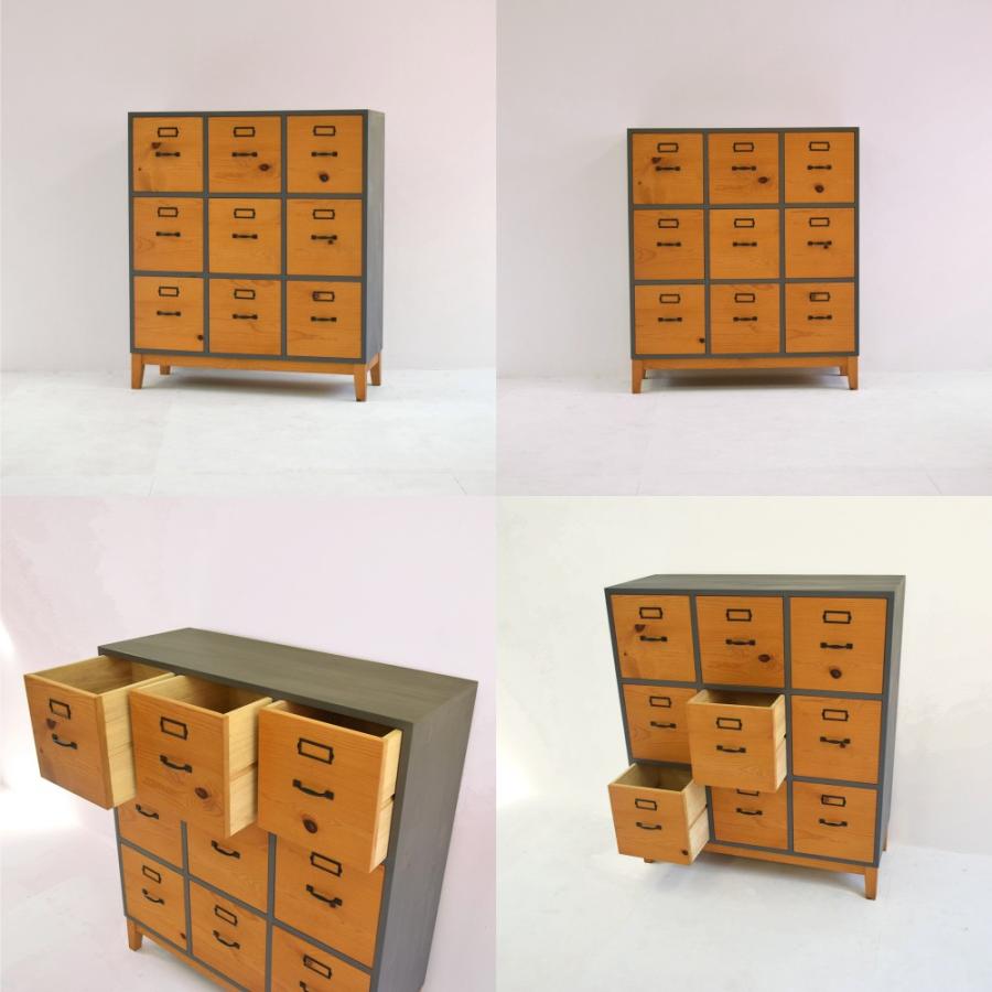 チェスト  98センチ パイン無垢 A4ファイル タンス 洋服入れ 北欧風 収納家具 木製 天然木 ドロワーの画像