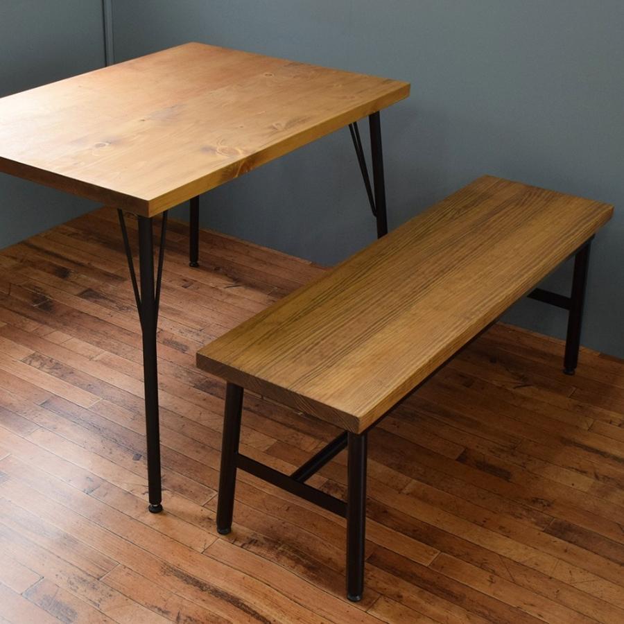 【ベンチ】アイアンベンチ 木製ベンチ ダイニングテーブル 椅子 チェアー カフェテーブル コーヒーテーブル シンプル モダン 天然木｜trunk-furniture｜02