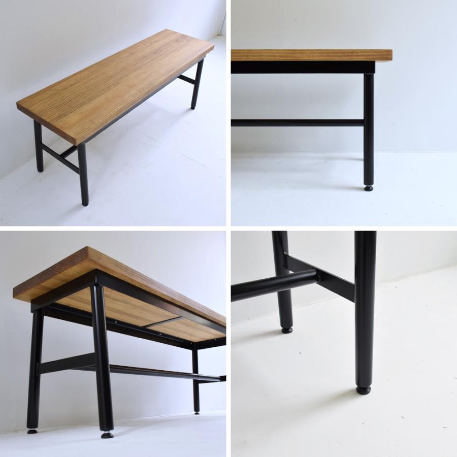 【ベンチ】アイアンベンチ 木製ベンチ ダイニングテーブル 椅子 チェアー カフェテーブル コーヒーテーブル シンプル モダン 天然木 |  | 02