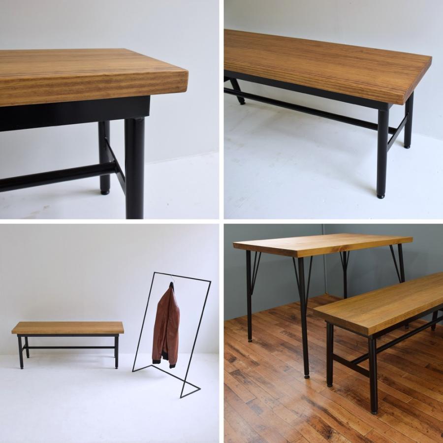 【ベンチ】アイアンベンチ 木製ベンチ ダイニングテーブル 椅子 チェアー カフェテーブル コーヒーテーブル シンプル モダン 天然木 |  | 03
