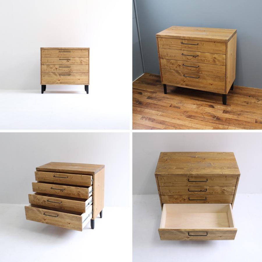 チェスト 80センチ パイン 無垢 突板 アイアン FAX台 電話台 タンス 洋タンス 下着収納 引き出し ハンドメイド 手作り ルーター収納 整理タンス |  | 02
