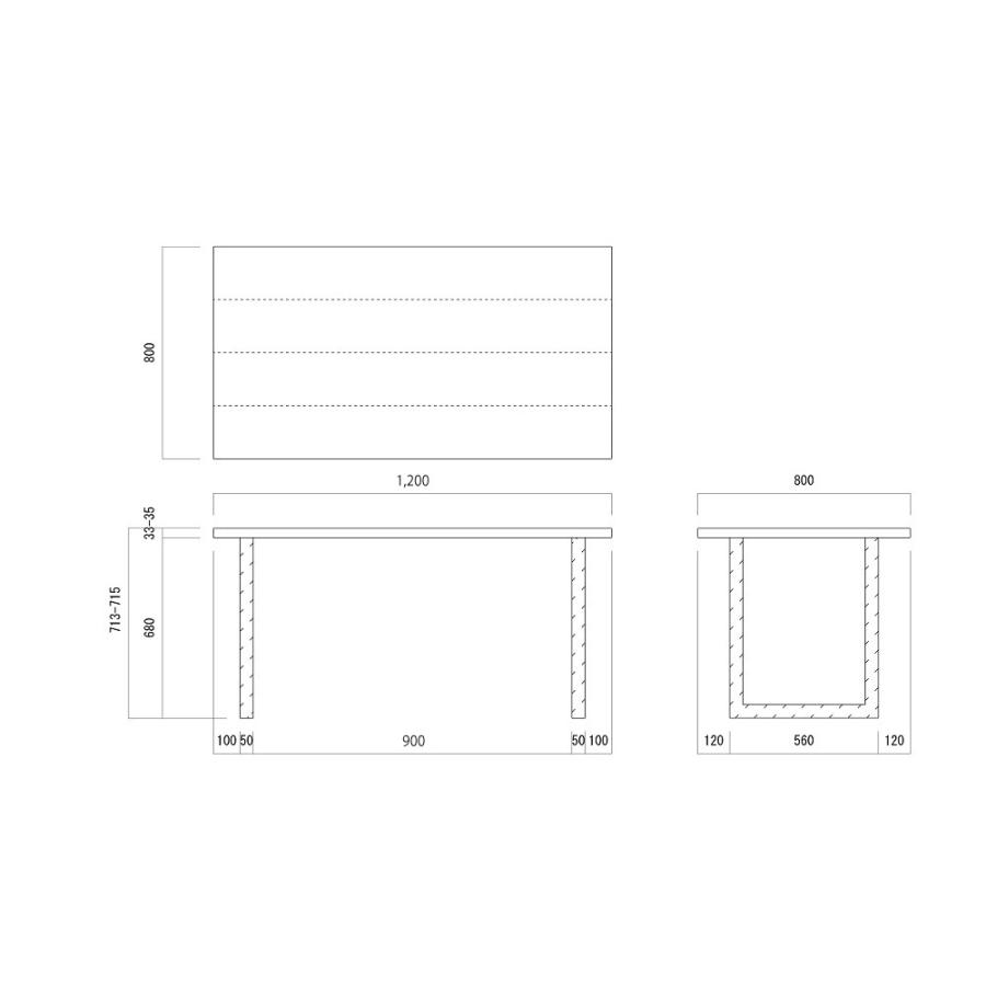 120×80cm ダイニングテーブル 120センチ 学習机 作業台 手作り