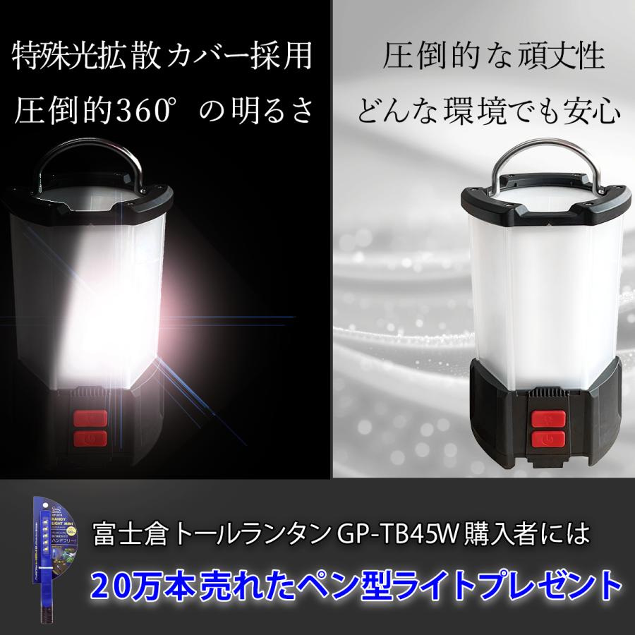 富士倉 GP-TB45W 充電式トールランタン ペン型ライトプレゼント IP65
