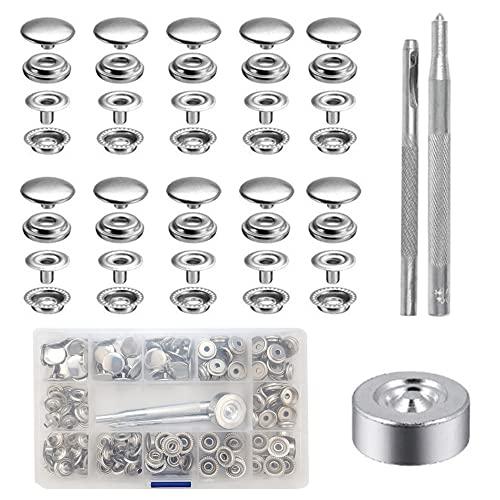 ジャンパーホック ステンレス鋼メタルボタン 15mm 10セット レザー