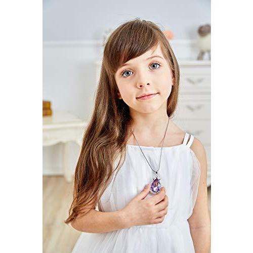 ちいさなプリンセスソフィアのお守りとプリンセスエレナのネックレス 2個 ツインシスター ティアドロップネックレス マジックジュエリー 女の子への 偉大な