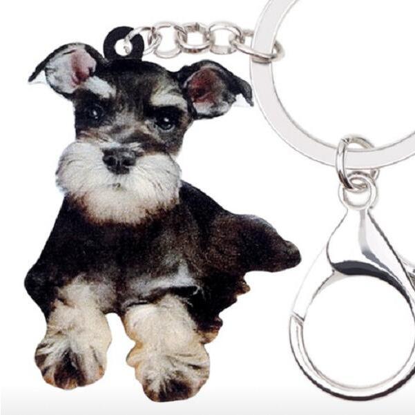 キーホルダー シュナウザー シュナグッズ アクリル 犬 いぬ イヌ dog