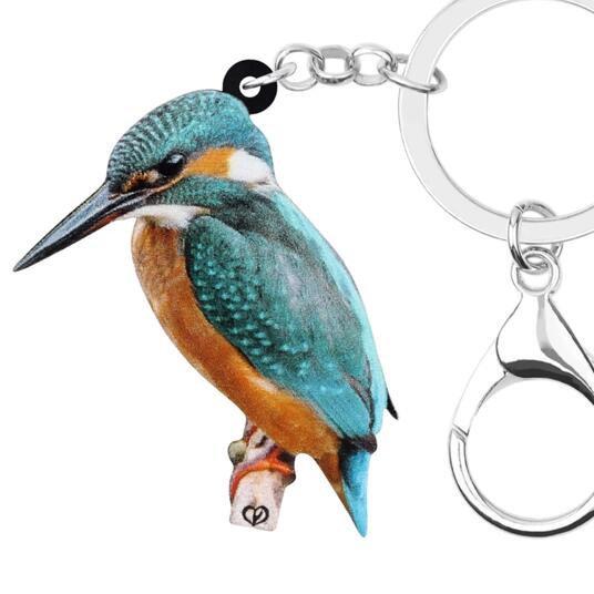 カワセミ かわせみ キーホルダー グッズ アクリル 野鳥 ことり トリ とり 小鳥 バード Bird 鳥雑貨 オーナーグッズ かわいい 輸入 キーチェーン プリント 91 以上節約