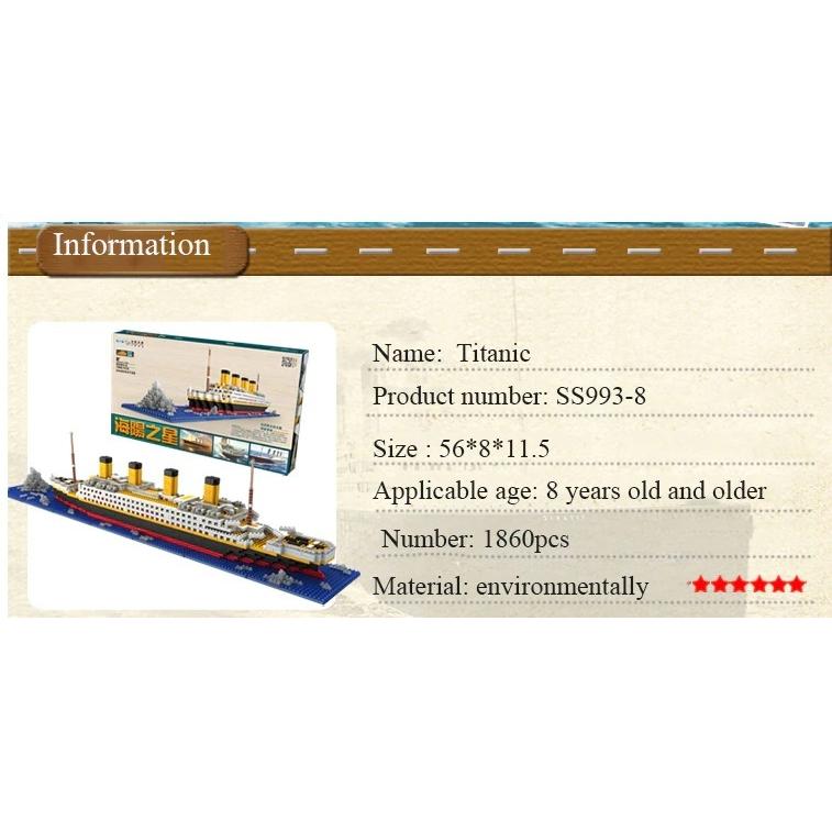 ☆ タイタニック 氷山 激突 シーン ビルディングブロック 1860個