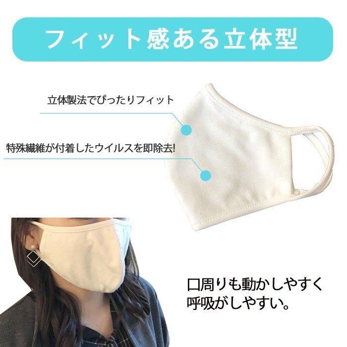 マスク 洗える 50回洗濯可能 立体 抗ウイルス 抗菌 防臭 唯一のイオン