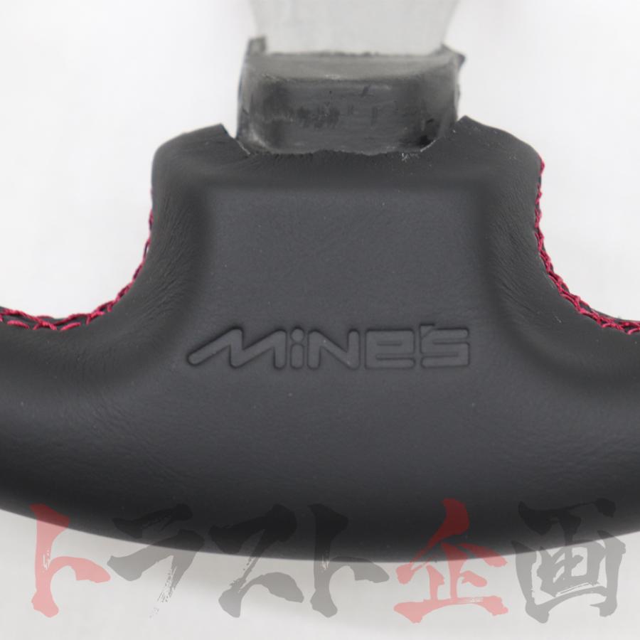 MINE'S マインズ レザーステアリング タイプII 丸型 レッドステッチ