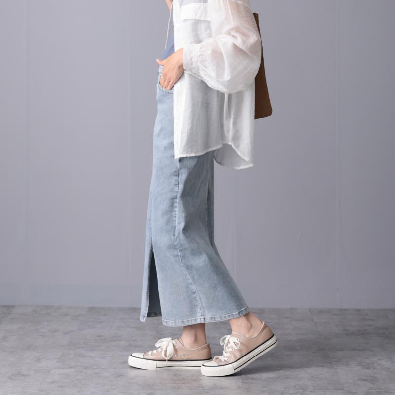 前ZIP デニム タイトスカート ナロースカート : Fetchcollection