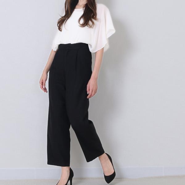 テーパードパンツ レディース おしゃれ 50代 60代 秋冬 ワイド