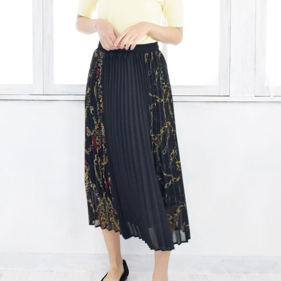 19春夏新作 スカーフ柄切替プリーツスカート 異素材 プリント ロング ミディ ひざ下 カジュアル エレガンス フェミニン トレンド 21福袋 Ll Fetch 通販 Yahoo ショッピング