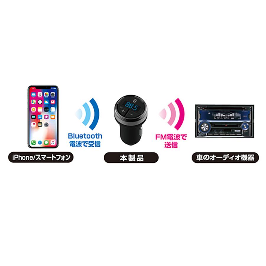カシムラ Bluetooth FM トランスミッター フルバンド KD-212 車 FMトランスミッター レシーバー シガーソケット カーステレオ｜trusty-car｜05