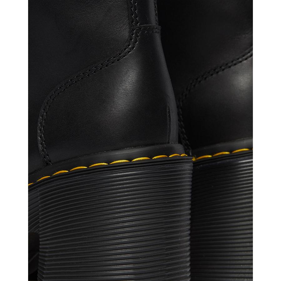 最終お値下げ！Dr. Martens Chesney 22cm UK3 Chesney Leather Flared Heel Lace Up Boots in Black | Dr. Martens
