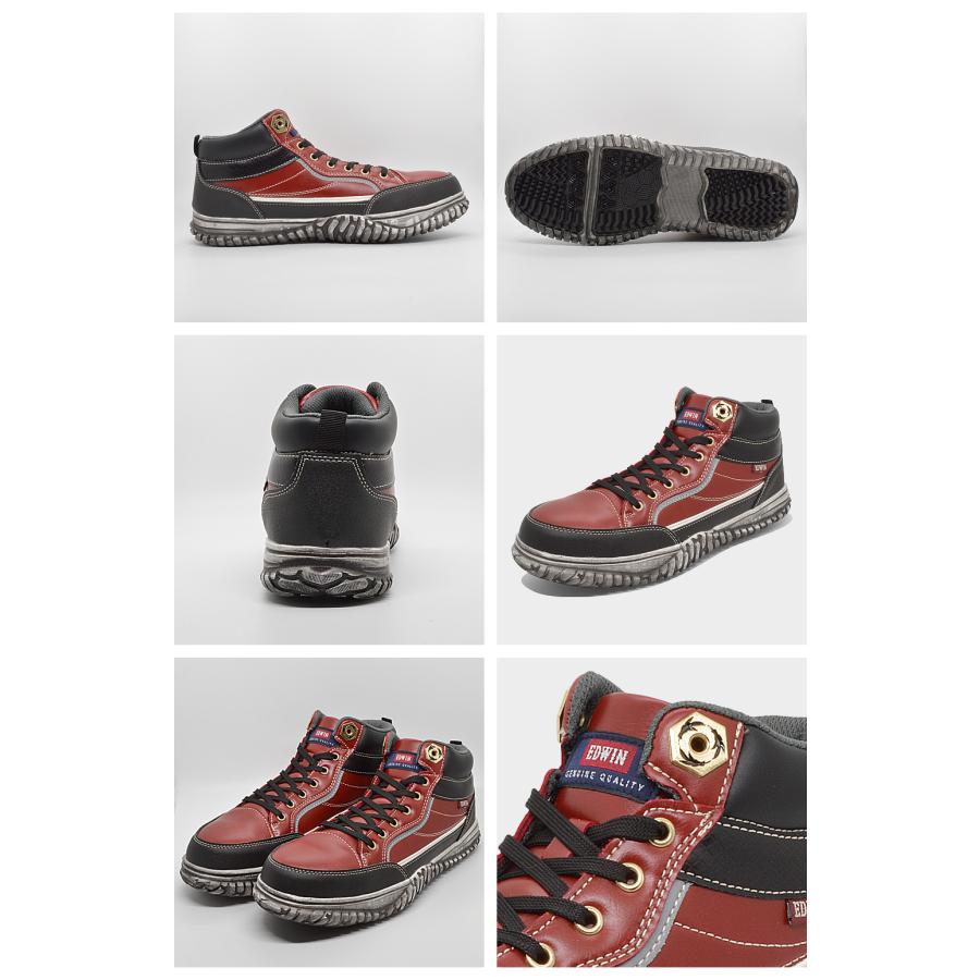 エドウィン スニーカー メンズ フェアストーン ESM-102 EDWIN 作業靴 鋼鉄製先芯 防滑 ミドルカット | EDWIN | 13