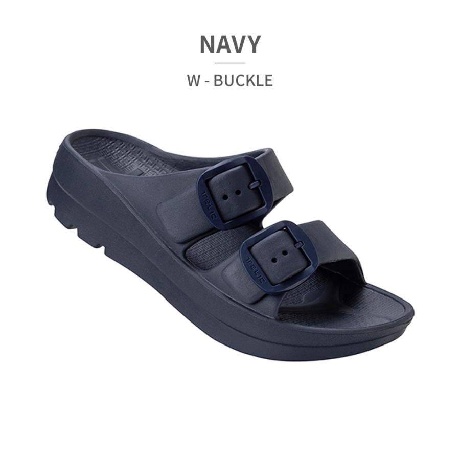 Telicリカバリーサンダル　ネイビー　W-BUCKLE ML(25.5-26) TELIC W-BUCKLE テリック サンダル メンズ レディース ダブル