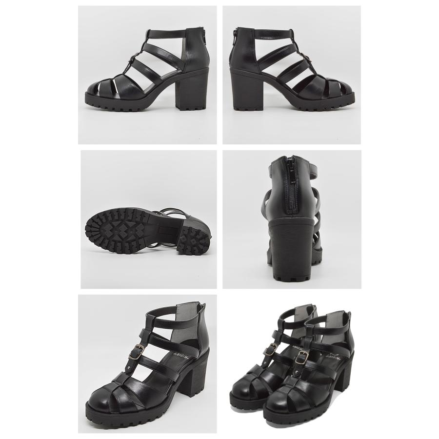 あしながあじさん厚底パンチングブーツサンダル【新品未使用】 サンダル レディース 厚底ブーツサンダル 8740165 BL IV by