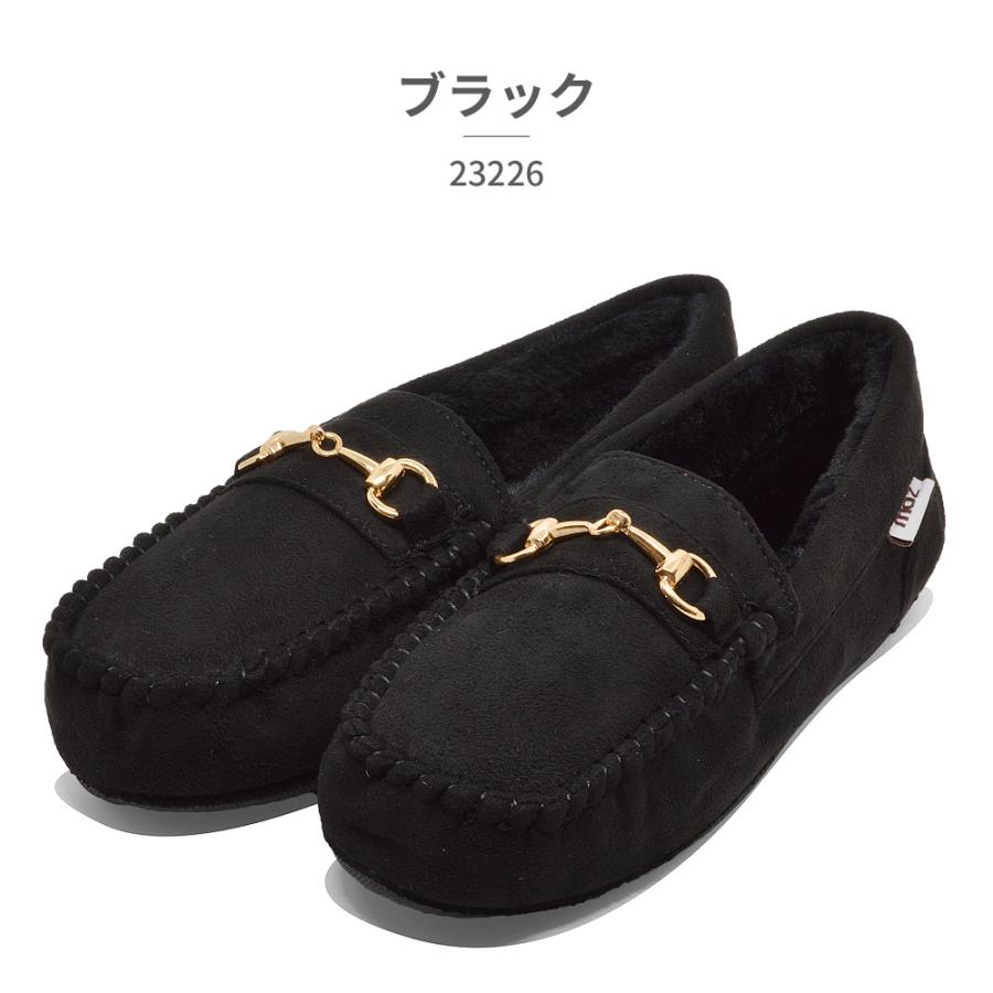 moz（モズ） モカシン レディース 23226 ローファー ビット ボア 防寒