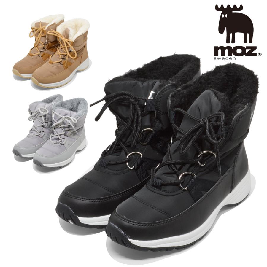 新品　ジョーヤ　ファー付き 防水ブーツ　23.5 モズ moz ダウン調防水ブーツ MZ-227001 （ブラック） -waja bazar