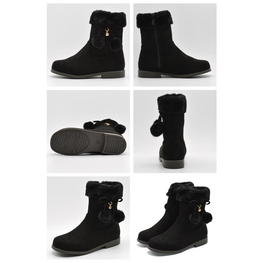 mayla classic ファー付き4Wayブーツ【新品未使用】 ラブリースマイル ブーツ キッズ ポンポンファーブーツ LS3530 Lovely