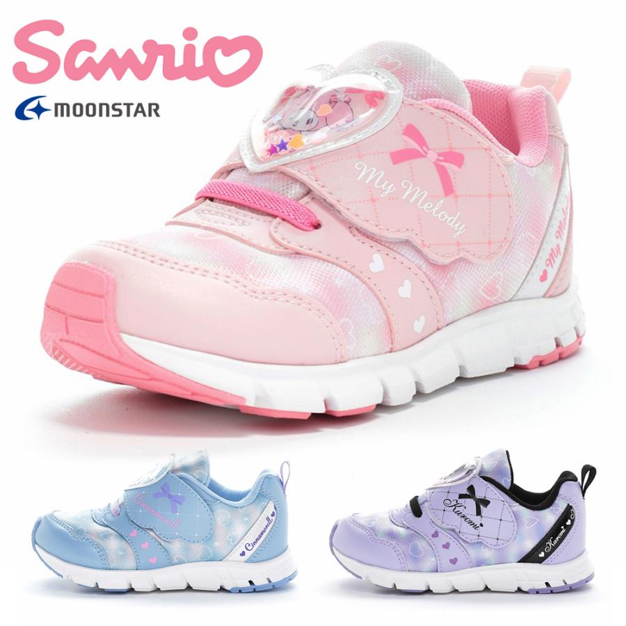 moonstar スニーカー キッズ サンリオ SA C038 ムーンスター シナモロール シナモン マイメロディ クロミ（Yahoo!・つるや 靴のTSURUYA）