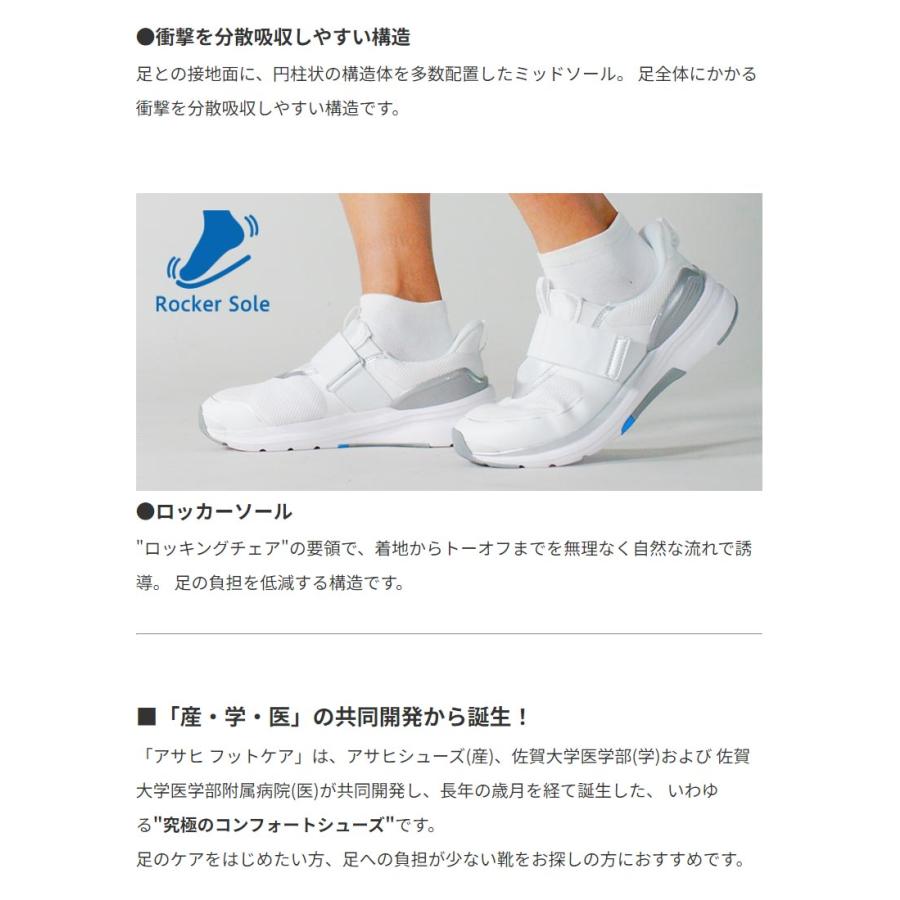 アサヒ シューズ スニーカー メンズ レディース アサヒフットケア AFC001 KF72101 KF72102 KF72103 ASAHI SHOES コンフォート クッションインソール 4E | アサヒ | 06