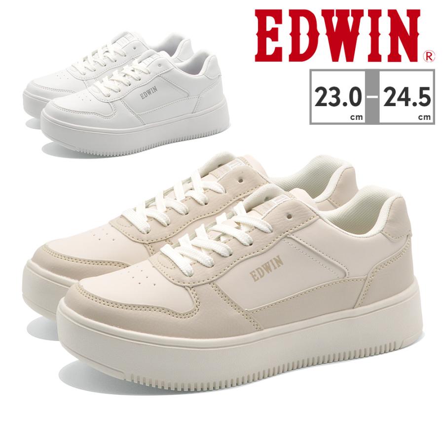 EDWIN スニーカー レディース EDW-4324 エドウィン 軽量 厚底 : つるや