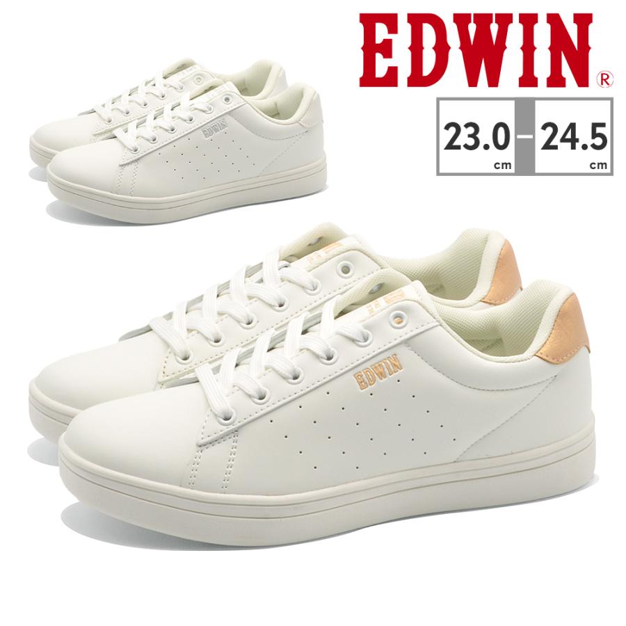 EDWIN スニーカー レディース EDW-4328 エドウィン 軽量 コートスニーカー | EDWIN