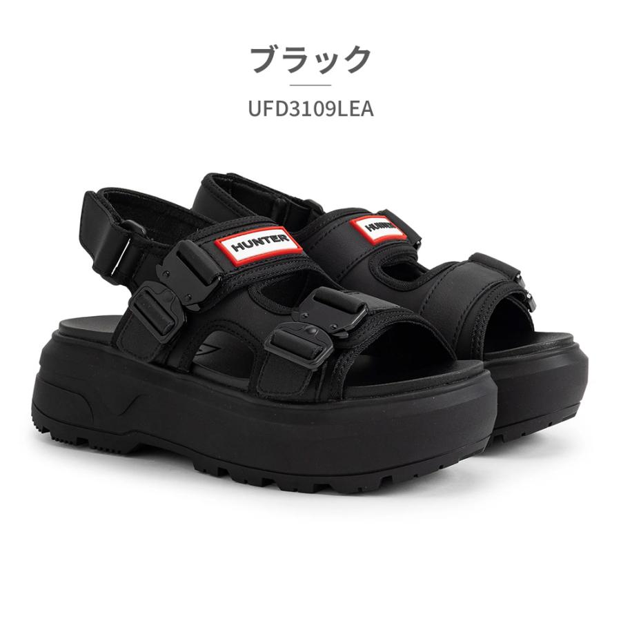 HUNTER ブラック サイズ25 ハンター HUNTER ユニセックス トラベル フロー サンダル