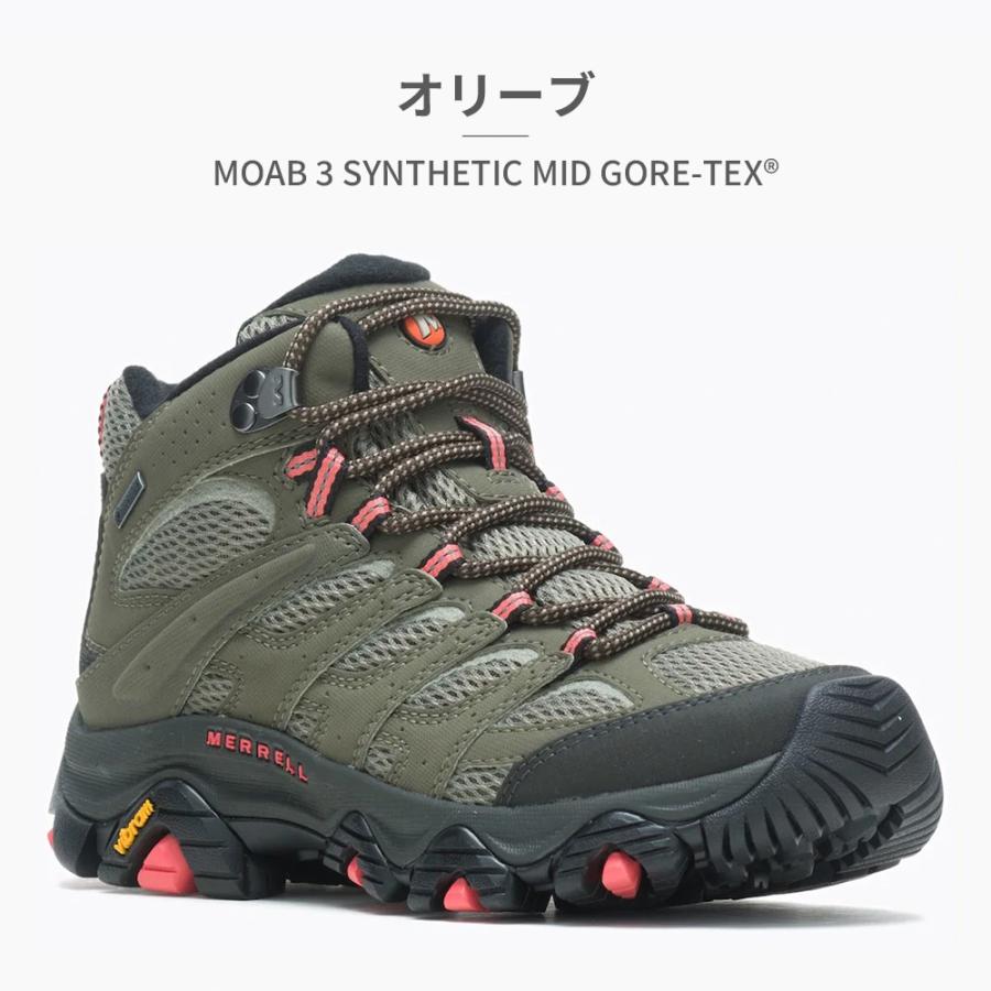 MERRELL スニーカー レディース モアブ 3 シンセティック ミッド ゴアテックス 500182 500416 500424 メレル MOAB 3 SYNTHETIC MID GORE TEX 防水の画像