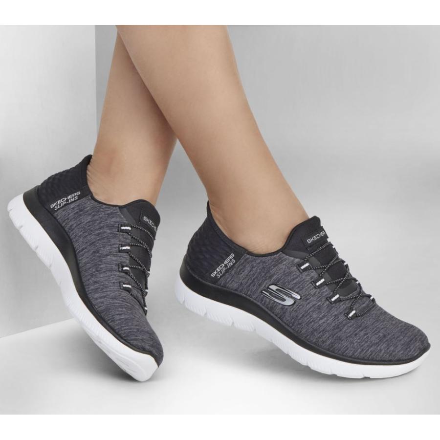 スケッチャーズ　レディース　スリップインズ　グレー　25センチ　ハンズフリー SKECHERS スケッチャーズ スリップインズ 国内正規品 ワイド