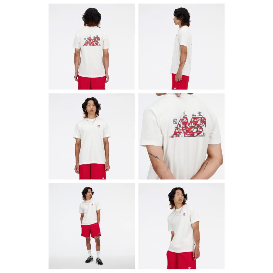NEW BALANCE / Tシャツ/XL/ポリエステル/RED/ストライプ New Balance（ニューバランス） Tシャツ ウェア メンズ ブックシェルフ