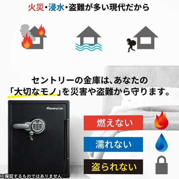 セントリー 耐火耐水金庫 JFW205BXL 指紋認証 テンキー チューブラーキー A4 ダブルロック  金庫 耐火 1時間 耐水 24時間 メディア耐火 Sentryの画像